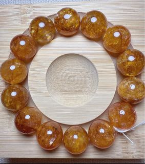 黃金膠花水晶手串   16mm64213240475522110