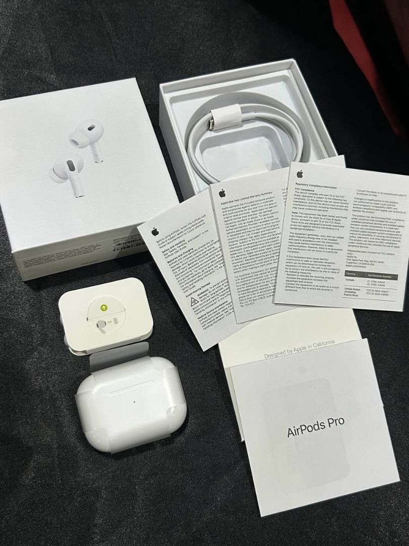 Authentic Top Graded AirPods Pro 2nd Gen (USB-C) (Category: Earphones) located in Cavite. Submitted by jahmyk888 (Listing ID 1372373786, Image 3). Description: 🍎🎧 Authentic Top Graded AirPods Pro 2nd Gen (USB-C) – Sealed & Ready to Go! 🎧🍎 🛡 Defective Warranty Upon Unboxing 💯 All Features Fully Working: ✅ Instant Pop-up Pairing with iPhones ✅ Advanced Active Noise Cancellation – blocks 2x more noise ✅ Transparency Mode – hear surroundings na