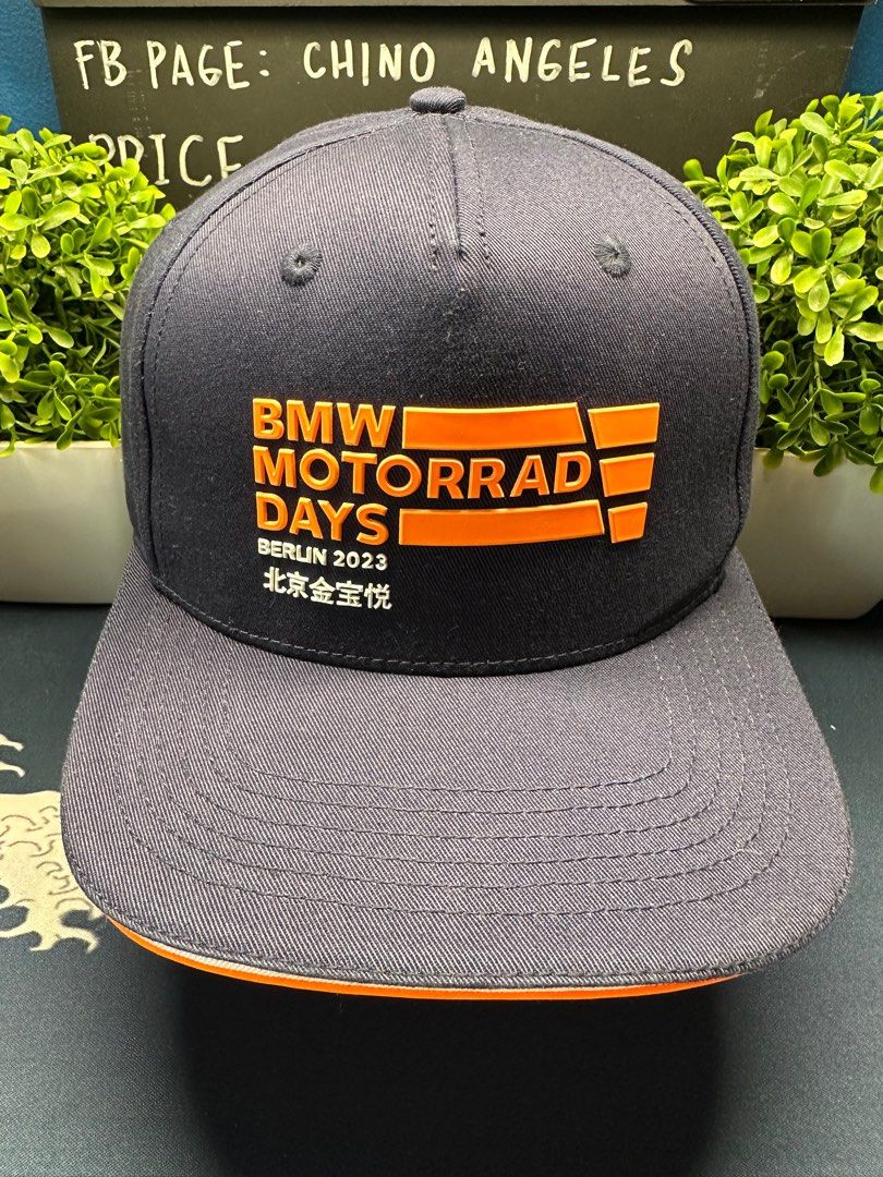 BMW Motorrad Days Berlin 2023 Cap (Category: Caps & Hats) located in Pasig City. Submitted by above40 (Listing ID 1372318704, Image 2). Description: ***PLEASE READ B4 PM*** IF YOU CAN SEE IT AVAILABLE PA Location is Pasig City near C5/BGC - BMW Motorrad Days 2023 Event Cap - BMW Motorcycle Event in Germany - Like New. Only worn sa event. - Snapback - Orange / Yellow under brim - Deep Fitting - High Quality Delivery via Lalamove if within Manila N
