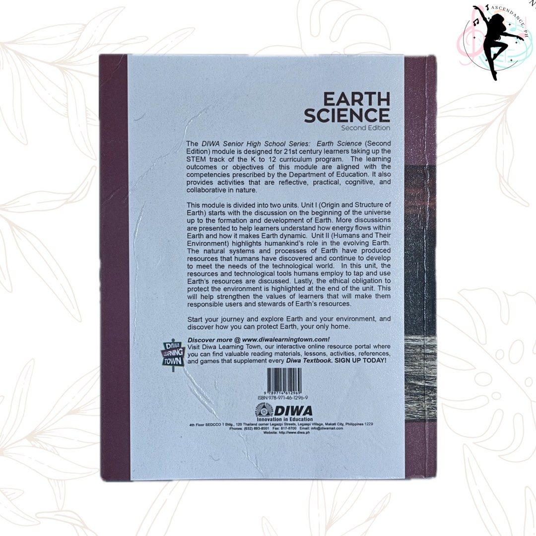 EARTH SCIENCE Second Edition (Category: Textbooks) located in Caloocan City. Submitted by ascendance.ph (Listing ID 1372379338, Image 2). Description: Publisher: DIWA • Matte plastic cover • No answered/torn pages • ALL complete, no missing pages • Barely used SRP: ₱500 - PM for more info or photos - Please ensure you are 100% decided before you check out or make an offer. - PAYMENT FIRST POLICY - 3 days reservation only! ❌ NO CANCELLATION ❌ NO R