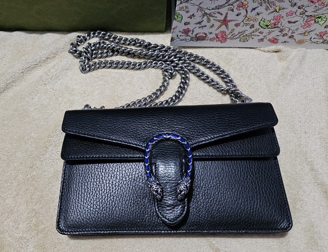 Gucci Dionysus small shoulder bag (Category: Luxury Bags & Wallets) located in Las Pinas. Submitted by dih_29 (Listing ID 1372320518, Image 2). Description: -selling my pre loved Gucci 2 way bag - excellent condition - only press marks on flap - silver hardware - with qr code - care cards - no box - provided dustbag only (tory burch) - not using it anymore.