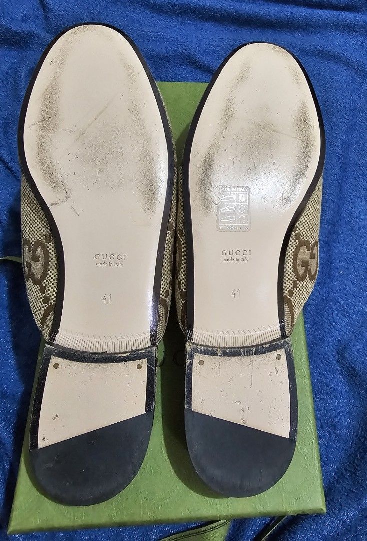 Gucci Princetown Canvas Loafer (Category: Flats & Sandals) located in Las Pinas. Submitted by dih_29 (Listing ID 1372324363, Image 3). Description: -selling my moms originalGucci loafers biege - size 41 - with origjnal box, dustbag and care cards - not using it anymore - uses 2x - excellent condition.