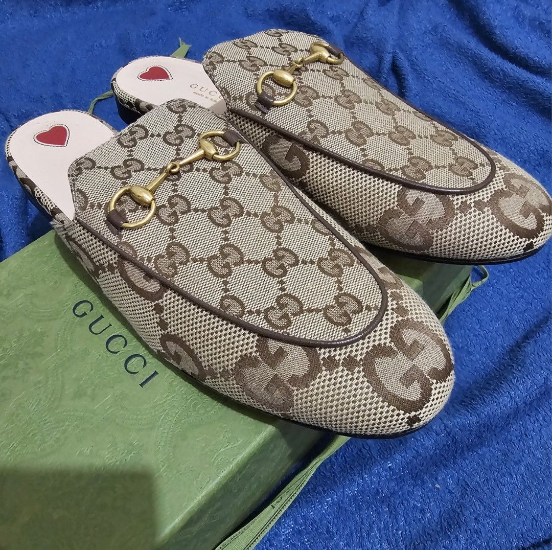 Gucci Princetown Canvas Loafer (Category: Flats & Sandals) located in Las Pinas. Submitted by dih_29 (Listing ID 1372324363, Image 1). Description: -selling my moms originalGucci loafers biege - size 41 - with origjnal box, dustbag and care cards - not using it anymore - uses 2x - excellent condition.