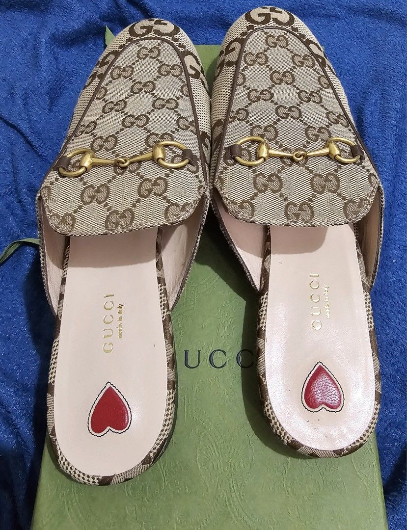 Gucci Princetown Canvas Loafer (Category: Flats & Sandals) located in Las Pinas. Submitted by dih_29 (Listing ID 1372324363, Image 2). Description: -selling my moms originalGucci loafers biege - size 41 - with origjnal box, dustbag and care cards - not using it anymore - uses 2x - excellent condition.