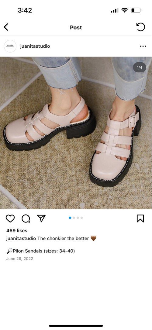 Juanita Pilon Shoes Size 38 (Category: Flats & Sandals) located in Makati City. Submitted by ada2100 (Listing ID 1372392533, Image 2). Description: Bought 2023; barely used Super nice and really good quality!!! Check juanita studio on ig. Orig price in the photos. Trying to make room for new stuff ☺️ Grab/lalamove/lbc/j&t Free sf within mandaluyong area!.