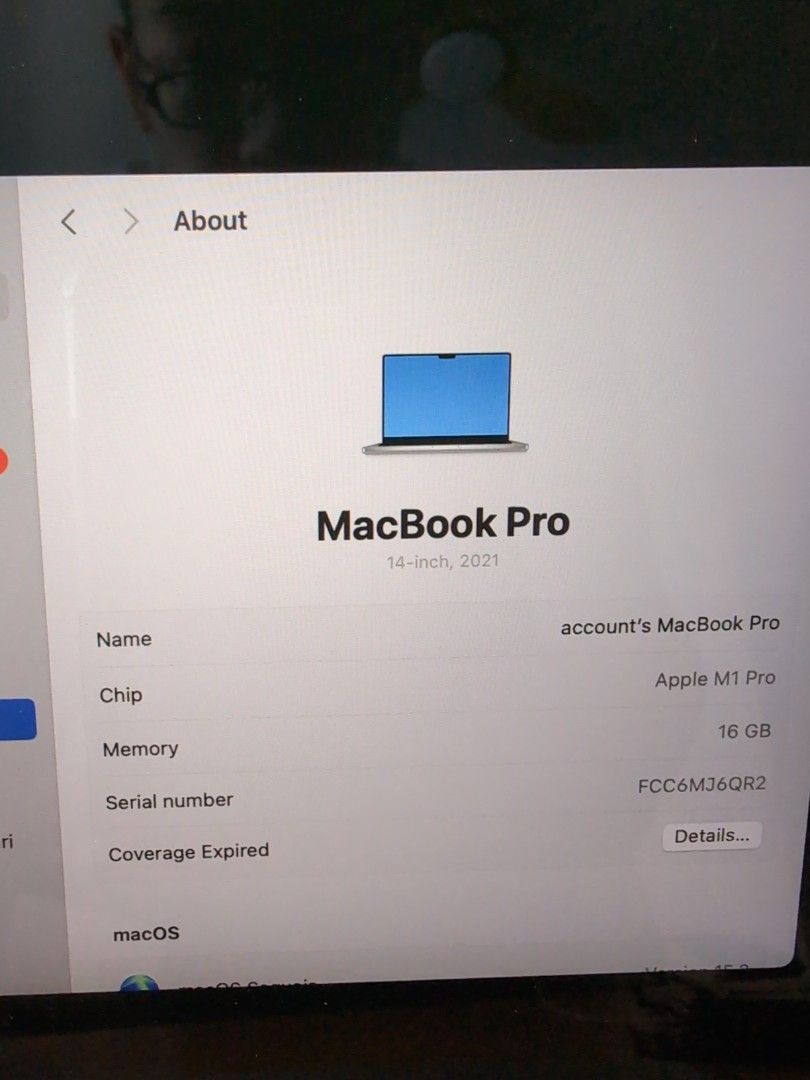 MacBook Pro 14 M1 (Category: Laptops & Notebooks) located in Singapore. Submitted by sticky88 (Listing ID 1372308297, Image 2). Description: literally unused macbook pro 14 M1 16gb, 1TB battery health 100%.