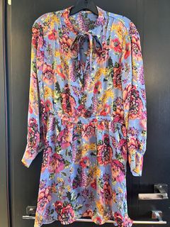 Zara新款花紋連衣裙 絲帶綁蝴蝶結63017772704130110