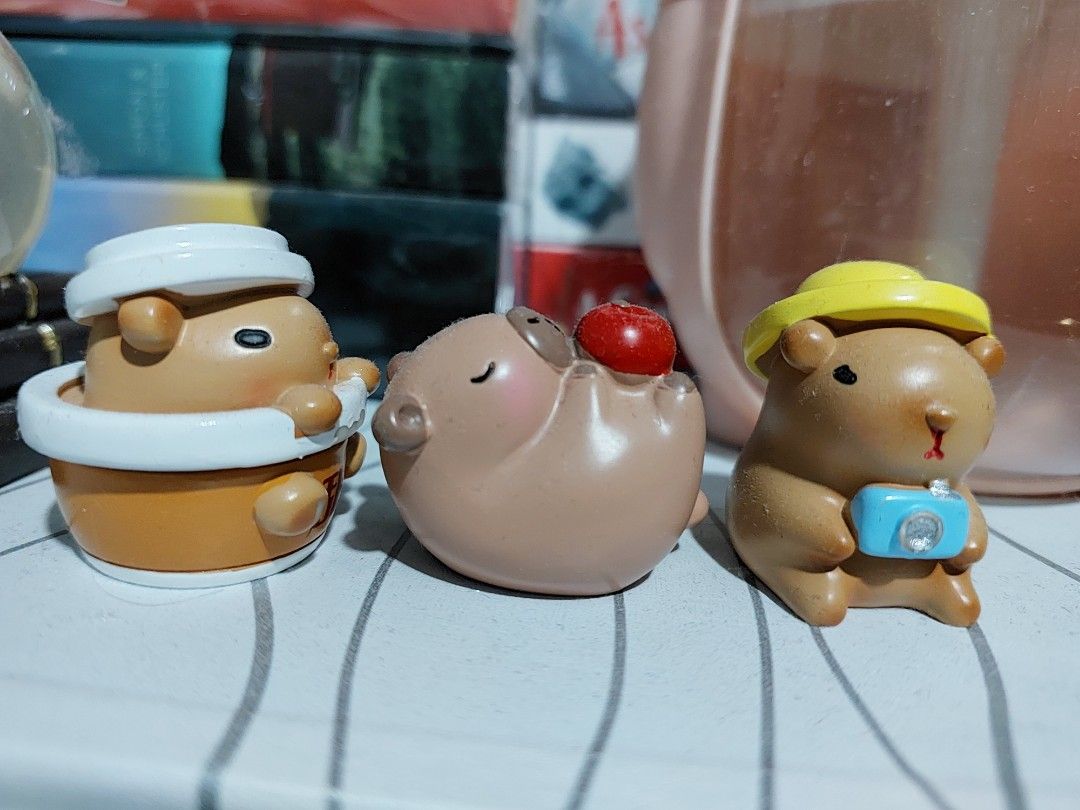 Pig and Capybara Blindbag figures (Category: Designer & Blind Box Toys) located in Taguig. Submitted by perfect_restyle (Listing ID 1372390547, Image 2). Description: selling for 120 each for the piggies then 150 for the capybara this are blindbags from ncat.