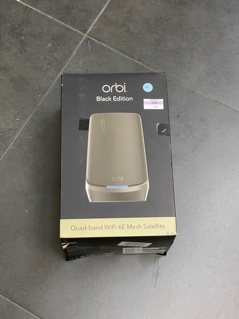 {PRICE REDUCED} Netgear ORBI RBS860B AX6000 TRI-BAND ADD-ON WIFI 6 MESH SATELLITE - SG Local Unit (Category: Networking) located in Singapore. Submitted by tm_tp_cashconverters (Listing ID 1372345138, Image 1). Description: Tampines Cash Converters sku 9800000522343 https://www.amazon.sg/NETGEAR-Orbi-Quad-Band-Satellite-RBKE960B/dp/B01KV79O8K?th=1 https://cashconverters.sg/collections/tampines/products/wifi-6e-mesh-add-on-satellite-netgear-orbi-2