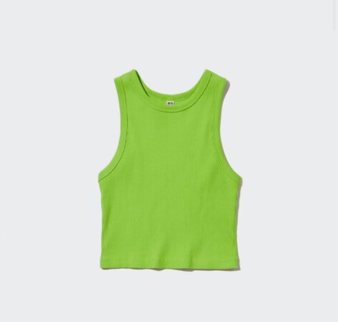 Ribbed Racer Back Cropped Tank Top (Category: Sleeveless) located in Manila. Submitted by mitochondriaa (Listing ID 1372470391, Image 2). Description: 100 EACH LAST PRICE AVAILABLE IN BLUE AND GREEN (sold separately).