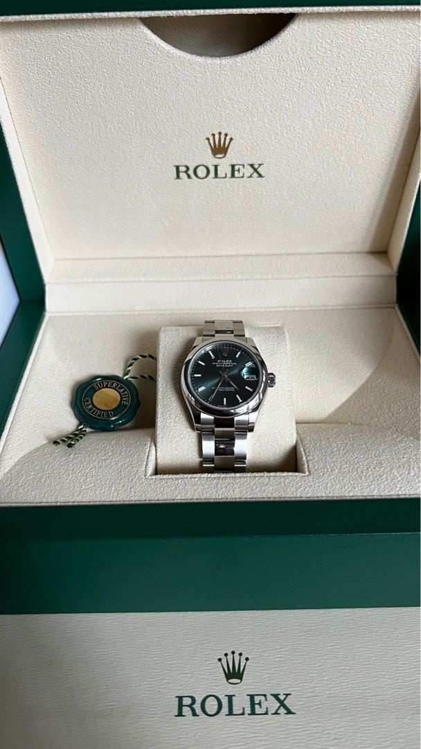 Rolex Datejust 31mm Mint Green (Category: Luxury Watches) located in Paranaque City. Submitted by aqrmphlppns (Listing ID 1372280840, Image 2). Description: Pre owned For Sale Rolex Date just 31mm Mint Green Dial Oyster Bracelet Complete Set Local AD with Purchase Receipt Php 498K only!! + 63 905.251.5114.