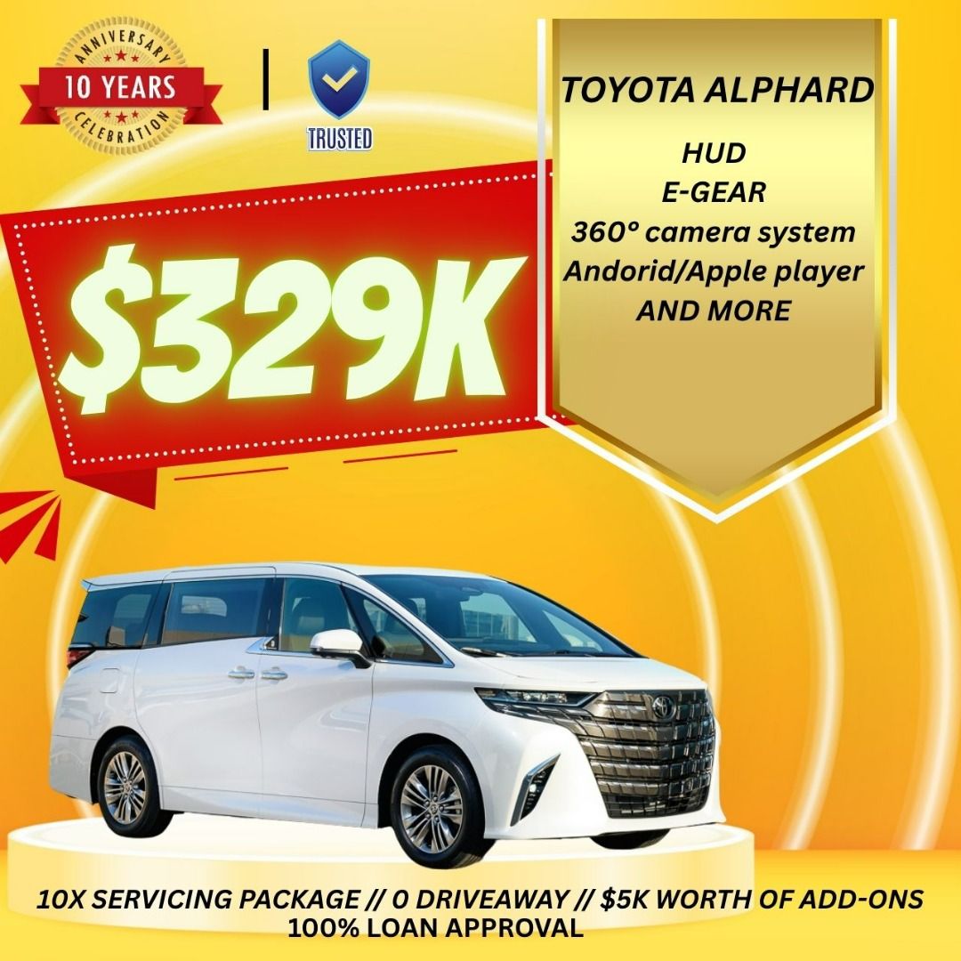 Toyota Alphard Hybrid 2.5sc PETROL // 2.5z HYBRID Auto (Category: Used Cars) located in Singapore. Submitted by kit_carki (Listing ID 1372411128, Image 1). Description: 🔥🔥🔥🔥FIRSTHAND BRAND NEW🔥🔥🔥🔥 🚗 INTRODUCING THE TOYOTA ALPHARD 🚗 2.5Z HYBRID ⚡ & 2.5SC PETROL ⛽ - BOTH OPTIONS AVAILABLE FOR PERSONAL USE OR NEED PHV READY JUST LET US KNOW Luxury. Performance. Presence. The Toyota Alphard isn’t just a ride — it’s a statement. Whether you 