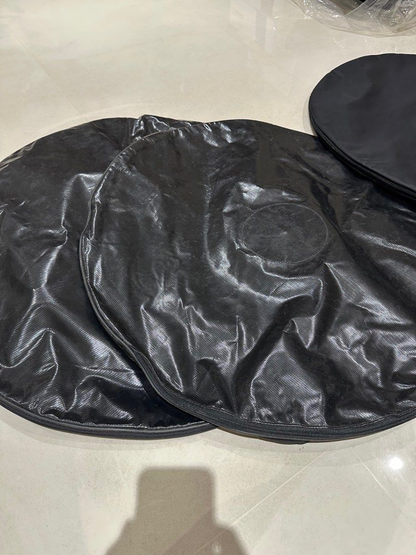 Wheel bag. Solid quality (Category: Bicycles) located in Singapore. Submitted by jacksparrowdodo (Listing ID 1372460187, Image 3). Description: Wheel bags. Material is similar to Freitag type (lorry cover kind). Super durable. Lightly used. Comes in a pair. $50 Also have another single padded one as shown in pic. Never been used.$20 Self collect. No MRT. .