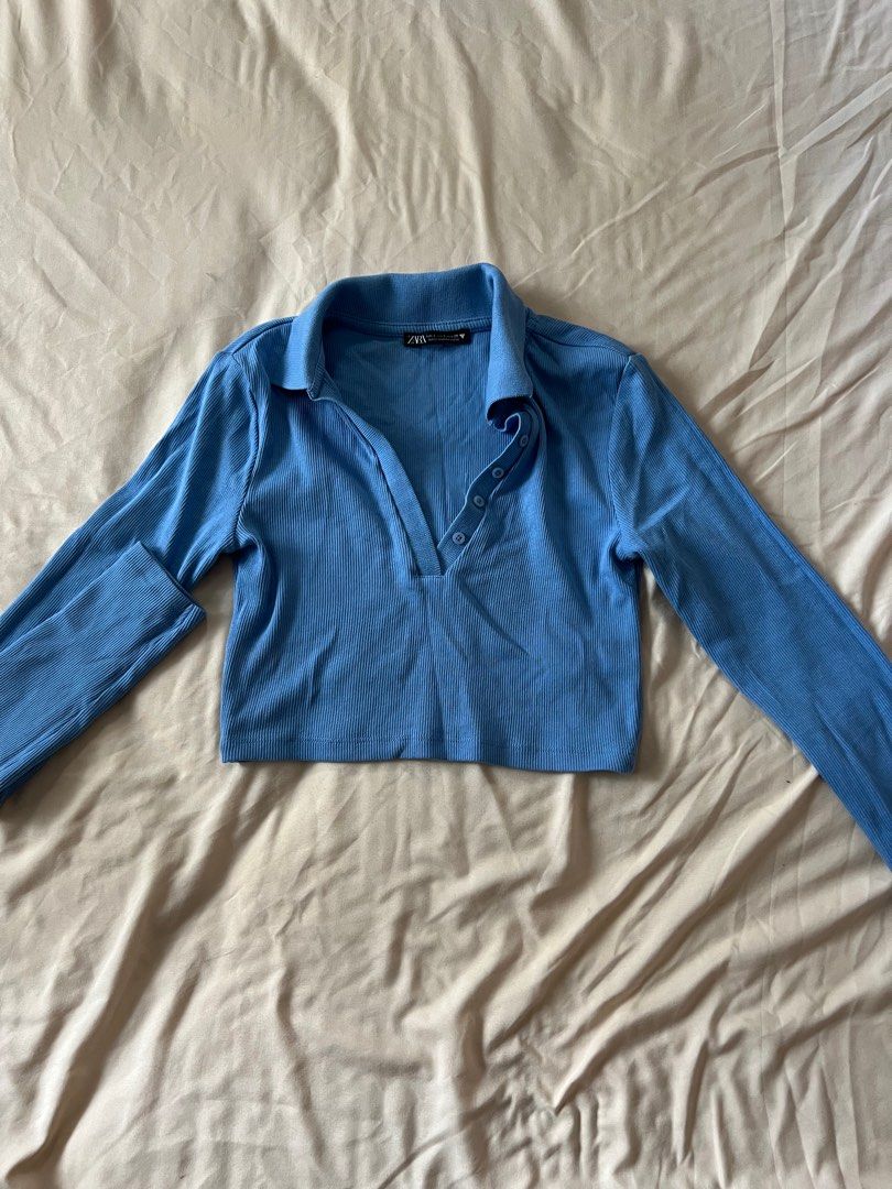 Zara Polo Crop Top Longsleeves (Category: Longsleeves) located in Quezon City. Submitted by cmae0626 (Listing ID 1372293374, Image 2). Description: Used once No haggling Last price posted Loc Quezon City .