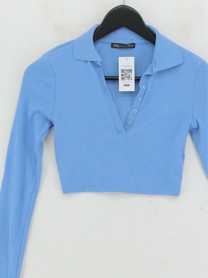 Zara Polo Crop Top Longsleeves (Category: Longsleeves) located in Quezon City. Submitted by cmae0626 (Listing ID 1372293374, Image 1). Description: Used once No haggling Last price posted Loc Quezon City .