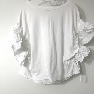 $25全场！Japanese Style Ruffles Sleeve White Featured Design Cotton Top, original price over 50063016495459329110