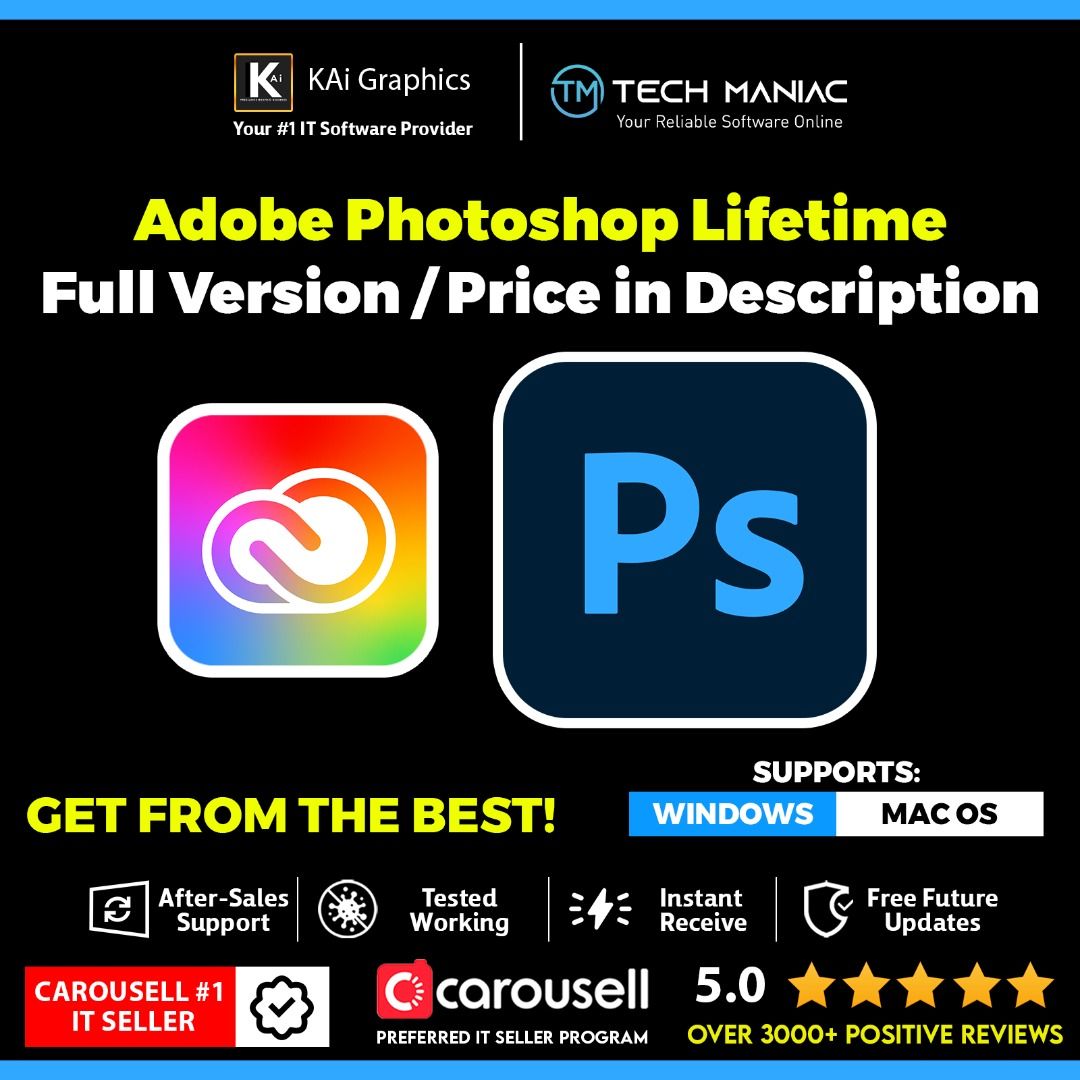 ⭐ Adobe Photoshop Latest Lifetime software - Photo editing tool ...