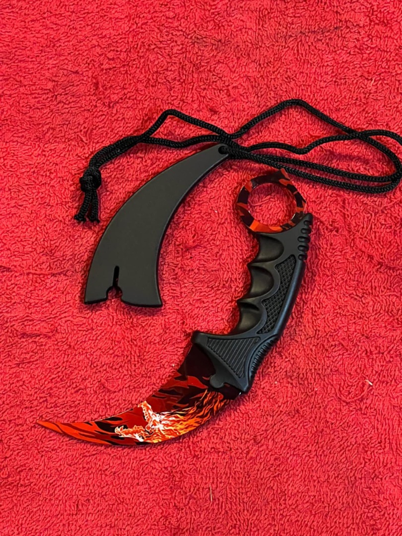 Blunt Edges CSGO Frame Dragon Karambit with Sheath, Hobbies & Toys ...