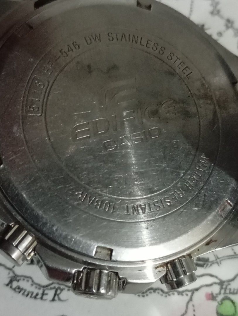 Casio edifice chronograph (Category: Men's Watches) located in Las Pinas. Submitted by quick_deals_great_finds2 (Listing ID 1374097967, Image 3). Description: Original good working condition Quartz chronograph with battery 42mm large fits wrist 6.8 inches Fully functional chrono.