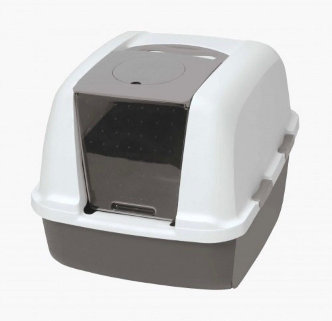 Catit Airsift Hooded Cat Litter Box (Category: Homes & Other Pet Accessories) located in Singapore. Submitted by fiddlethefig (Listing ID 1374058218, Image 1). Description: https://www.petfolio.com.sg/product/catit-airsift-hooded-pan-regular-50702-new/.