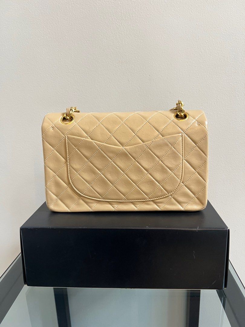 Chanel Double Flap in 24k GHW (Category: Luxury Bags & Wallets) located in Quezon City. Submitted by hollaashopp (Listing ID 1374083760, Image 2). Description: Excellent vintage condition Complete inclusions with entrupy Small size 23cm Lambskin leather.