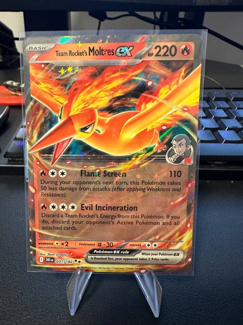 Destined Rivals Team Rocket's Moltres ex 31/182, Hobbies & Toys, Toys ...