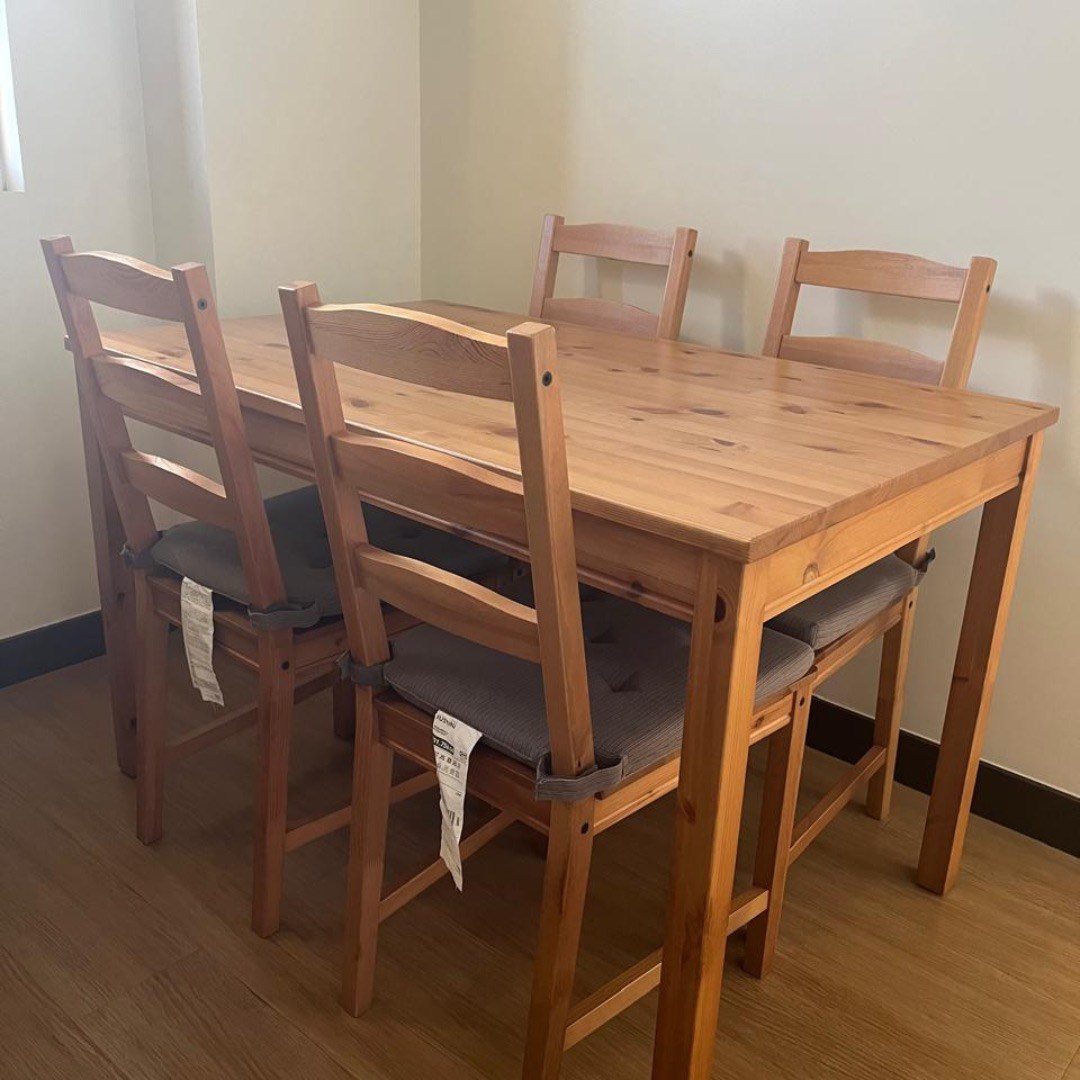 IKEA JOKKMOKK Dining Set ( Dining Table and 4 Chairs with 4 Chair Pads ...