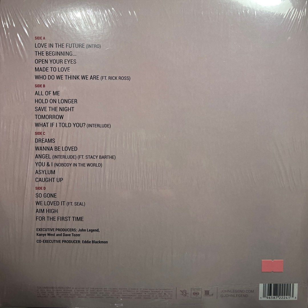 John Legend - Love in the Future [Vinyl] (Category: Vinyls) located in Quezon City. Submitted by sashaspinsss (Listing ID 1374003931, Image 2). Description: Walmart exclusive 10th anniversary 2LP red vinyl With scratch on “All of Me” track.