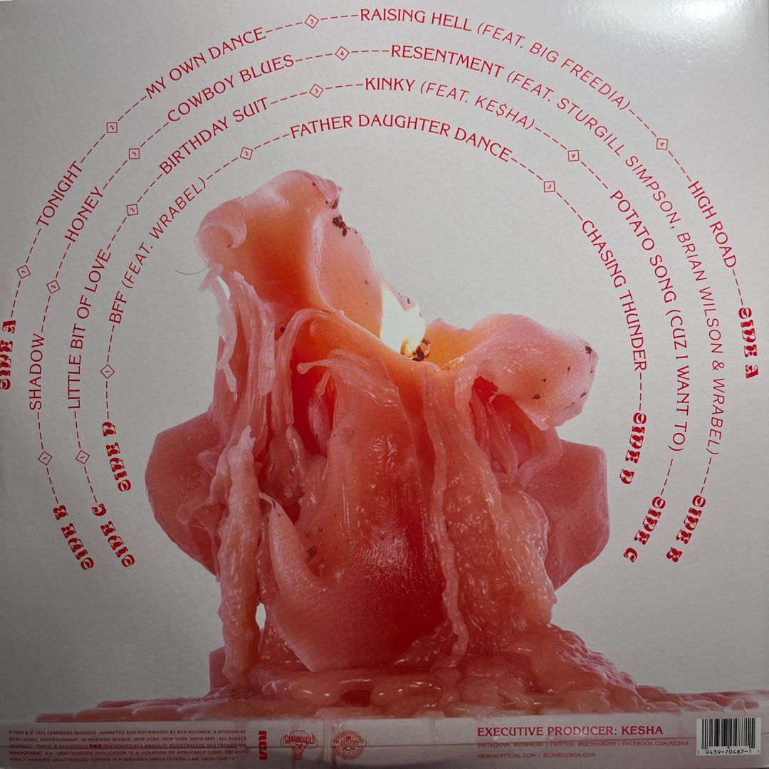 Kesha- High Road Vinyl (Category: Vinyls) located in Quezon City. Submitted by sashaspinsss (Listing ID 1347510807, Image 2). Description: Condition: NM | Color: Orange | Other information: 2 LP Track Listings Disc: 1 1 Tonight 2 My Own Dance 3 Raising Hell - Kesha feat. Big Freedia 4 High Road Disc: 2 1 Shadow 2 Honey 3 Cowboy Blues 4 Resentment - Kesha feat. Sturgill Simpson, Brian Wilson & Wrabel Disc: 3 1 Little Bit Of Love 2 Birthday Suit 3 