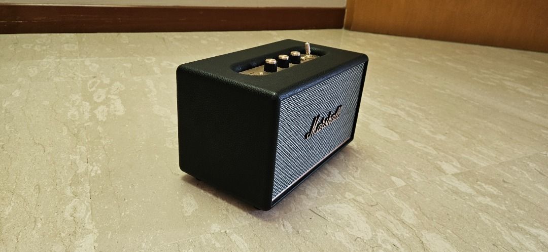 MARSHALL ACTION III BLUETOOTH SPEAKER !!! (Category: Soundbars, Speakers & Amplifiers) located in Singapore. Submitted by simonoon (Listing ID 1374007202, Image 3). Description: Marshall Acton III is the most discreet Bluetooth speaker in the home line-up and has an even wider soundstage than its predecessor, offering re-engineered sound for an immersive home audio experience. It delivers all the room-filling Marshall signature sound you’d expect