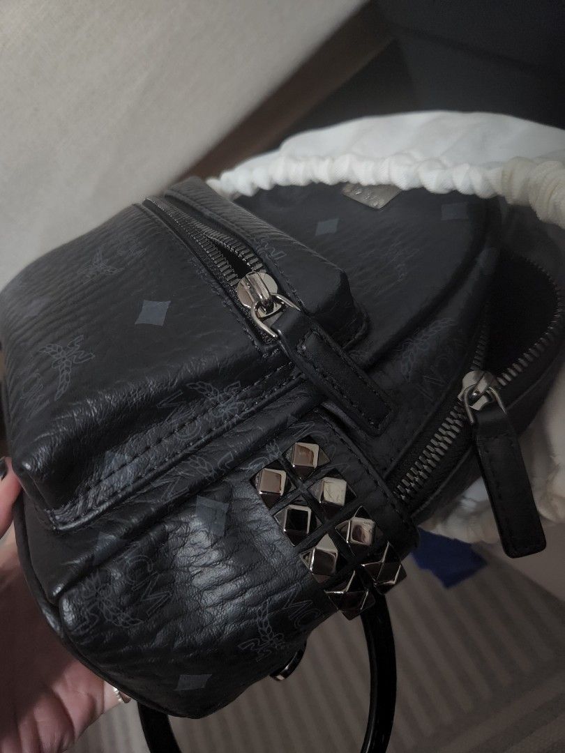 Mcm Stark Bebe Boo Side Studs Backpack in Visetos (Category: Cross-body Bags) located in Singapore. Submitted by yuuhashi (Listing ID 1374021699, Image 2). Description: .