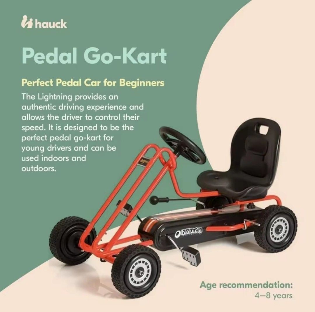 Preloved Hauck Pedal Go-Kart (Category: Kids Toys) located in Balagtas. Submitted by jcyllscrib (Listing ID 1374068219, Image 3). Description: ✅️ Originally Valued at 8k-9k ✅️ My son's preloved toy ✅️ With signs of peel off paint (Cleaning & Re-paint lang mukhang bago na ulit) ✅️ Perfect for those na practical since makakalakihan din naman ✅️ In good pedal/running condition RFS: outgrown/decluttering Send us a message for actual picture..