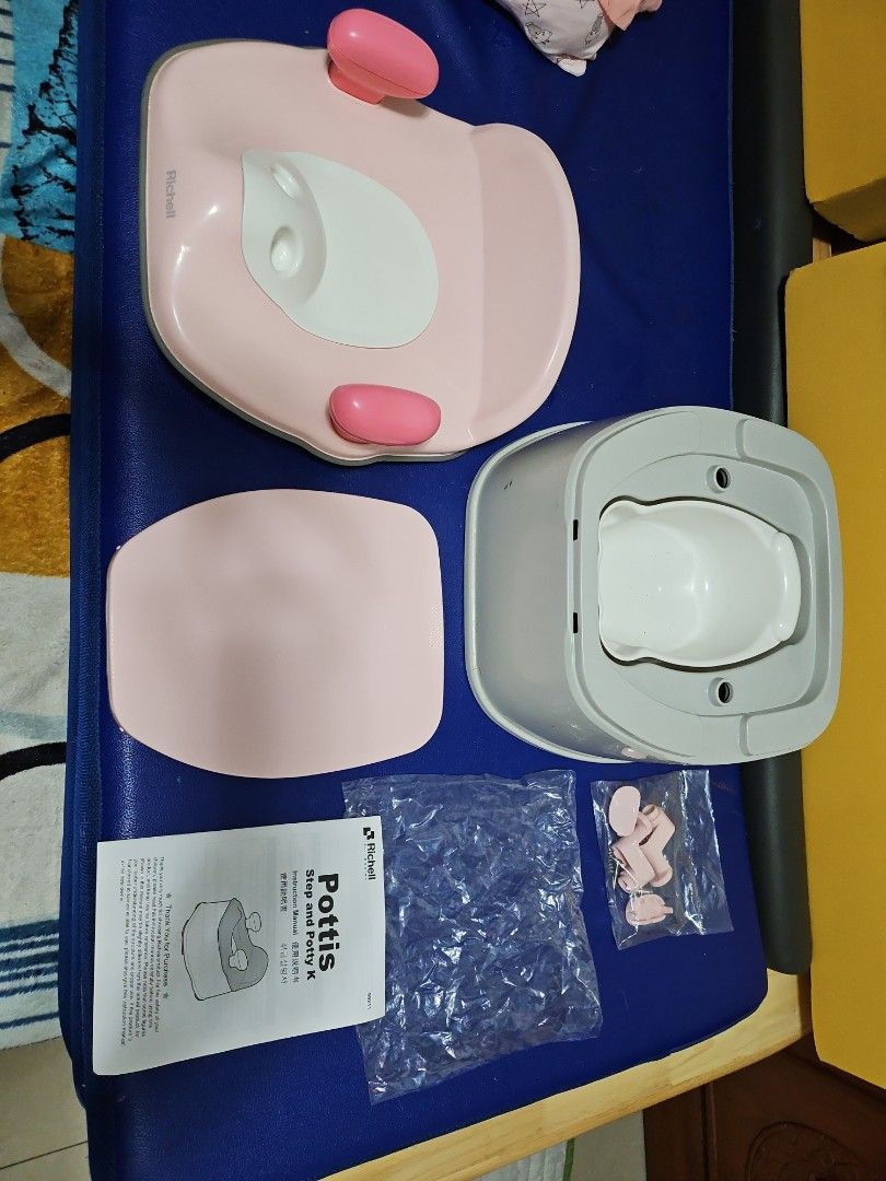 Richell step potty (Category: Toilet Training) located in Valenzuela. Submitted by annamagabo (Listing ID 1374006076, Image 1). Description: I have multiples of this thru gifts. baby has gotten used to the other unit [ she uses the exact same one because we got these as gifts:) ] for this other unit, we haven't even opened the seal to the screws used to secure the seat to the toilet..