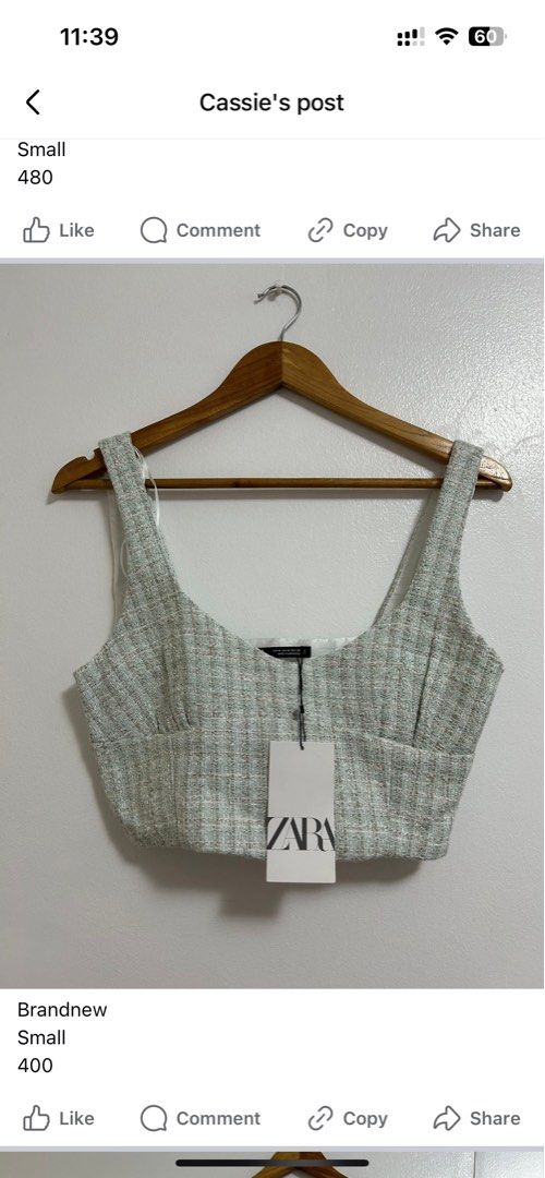 SALE ZARA TOP (Category: Others Tops) located in Manila. Submitted by undergrace (Listing ID 1374104839, Image 1). Description: .