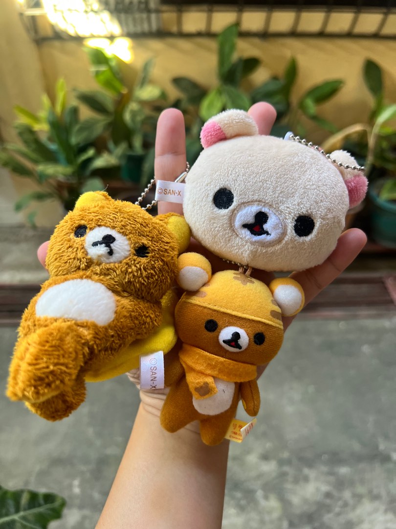 San-X Rilakkuma Korilakkuma plush keychains (bundle of 3), Hobbies ...
