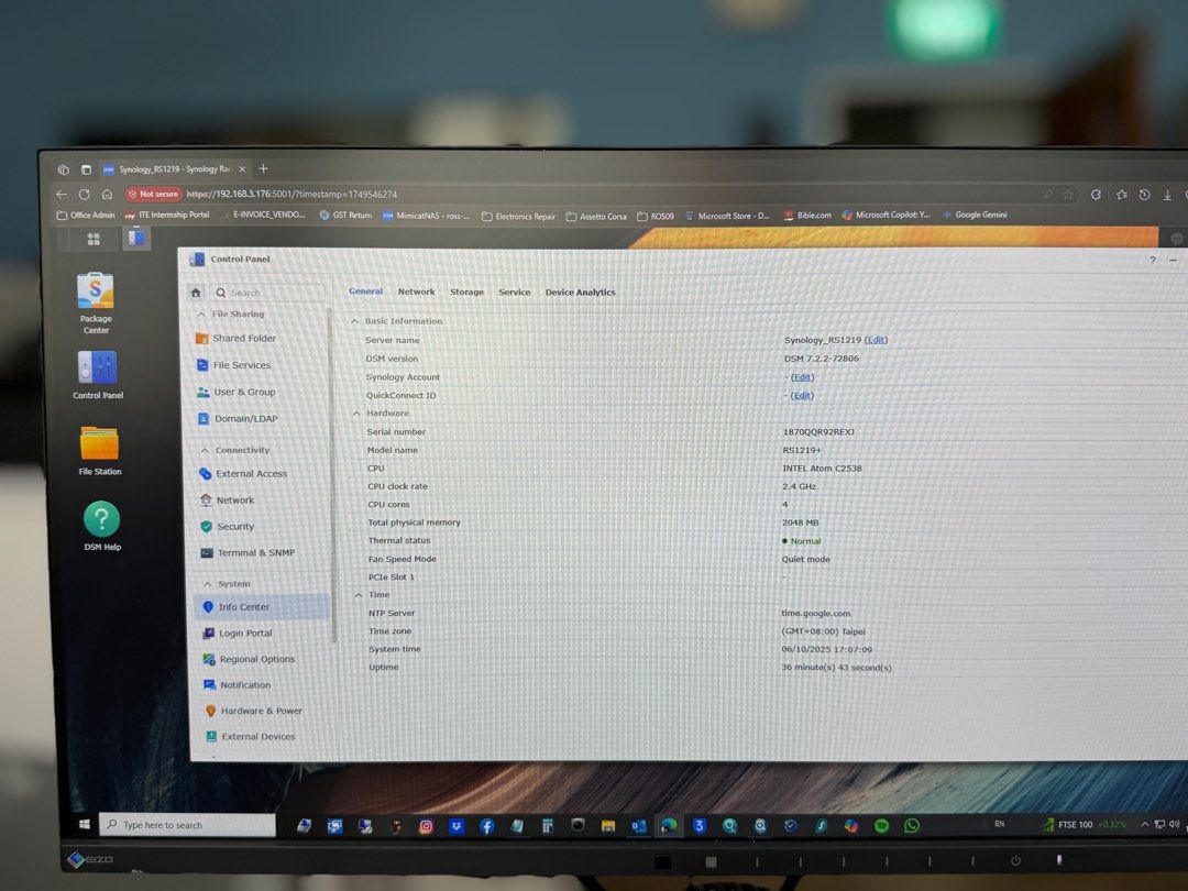 The Synology RackStation RS1219+ is a 2U rackmount NAS server designed for small to medium-sized businesses. (Category: Office & Business Technology) located in Singapore. Submitted by pc.pitstopsg (Listing ID 1374041931, Image 3). Description: The Synology RackStation RS1219+ is a 2U rackmount NAS server designed for small to medium-sized businesses. It offers scalability, with support for up to 12 drives when combined with an optional RX418 exp