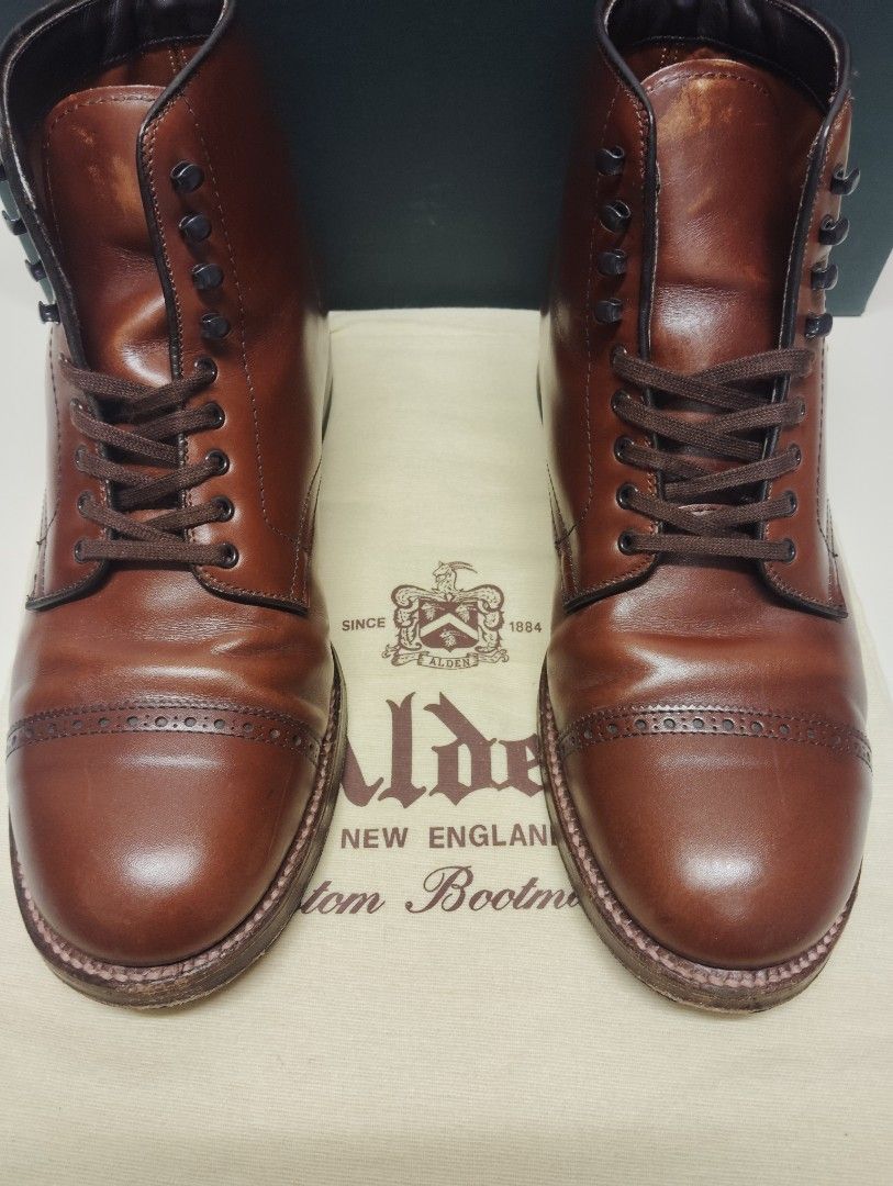 TIMEWORN CLOTHING ALDEN N6812 H CAP TOE BOOTS BROWN, 男裝, 鞋, 靴- Carousell