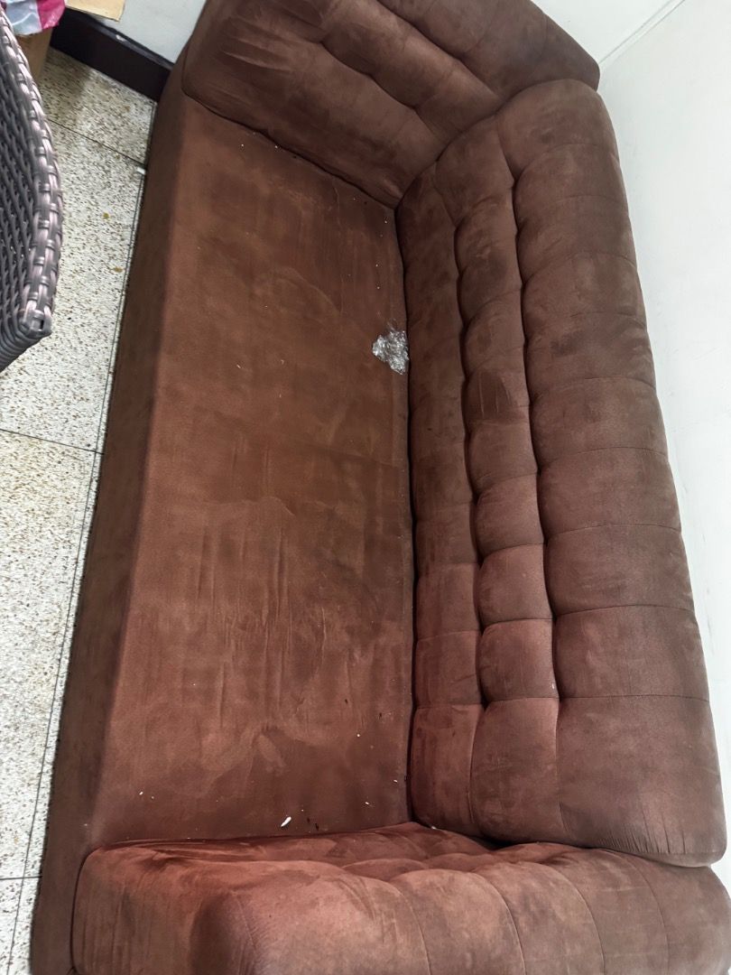 Used Sofa RUSH (Category: Sofas) located in Mandaluyong City. Submitted by mindfully_decluttering (Listing ID 1374045133, Image 1). Description: - Rush Sofa (3 seater) - with 2 cushions included but no cover - rfs: move out - gamouza.