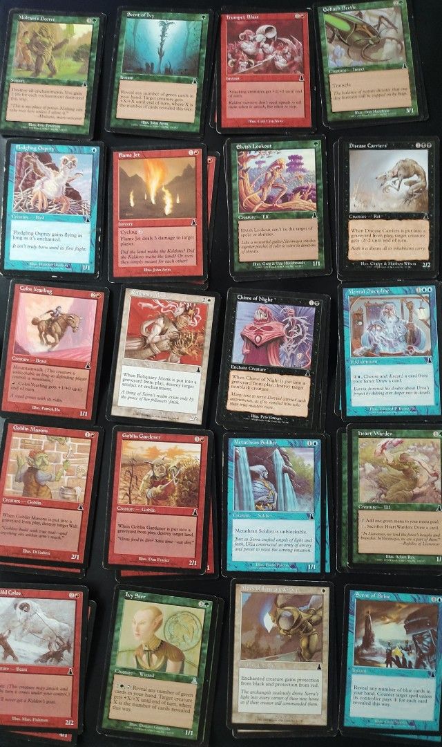 40pcs Urza's Destiny Magic the Gathering Cards (Category: Raw Singles) located in Lipa City. Submitted by mark_collections (Listing ID 1374192157, Image 1). Description: 40pcs Urza's Destiny Magic the Gathering Cards - 20 different cards with 2 copies each Mode of Payment: Gcash.