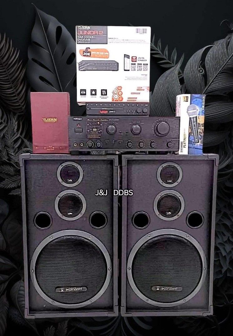 Bd take all speaker set (Category: Soundbars, Speakers & Amplifiers) located in Manila. Submitted by dolorchris69891 (Listing ID 1374194362, Image 1). Description: ‼️TAKE ALL SPEAKER SET‼️ TAKE ALL!!! Inclusion: ✓De dose konzert speaker 1200w x 2 3way ✓1000w konzert amplifier/ pwede Bluetooth ✓Platinum JUNIOR 2 DvD Player. ✓Songbook over 20,000 songs (latest) and tape 🆓 Microphone.
