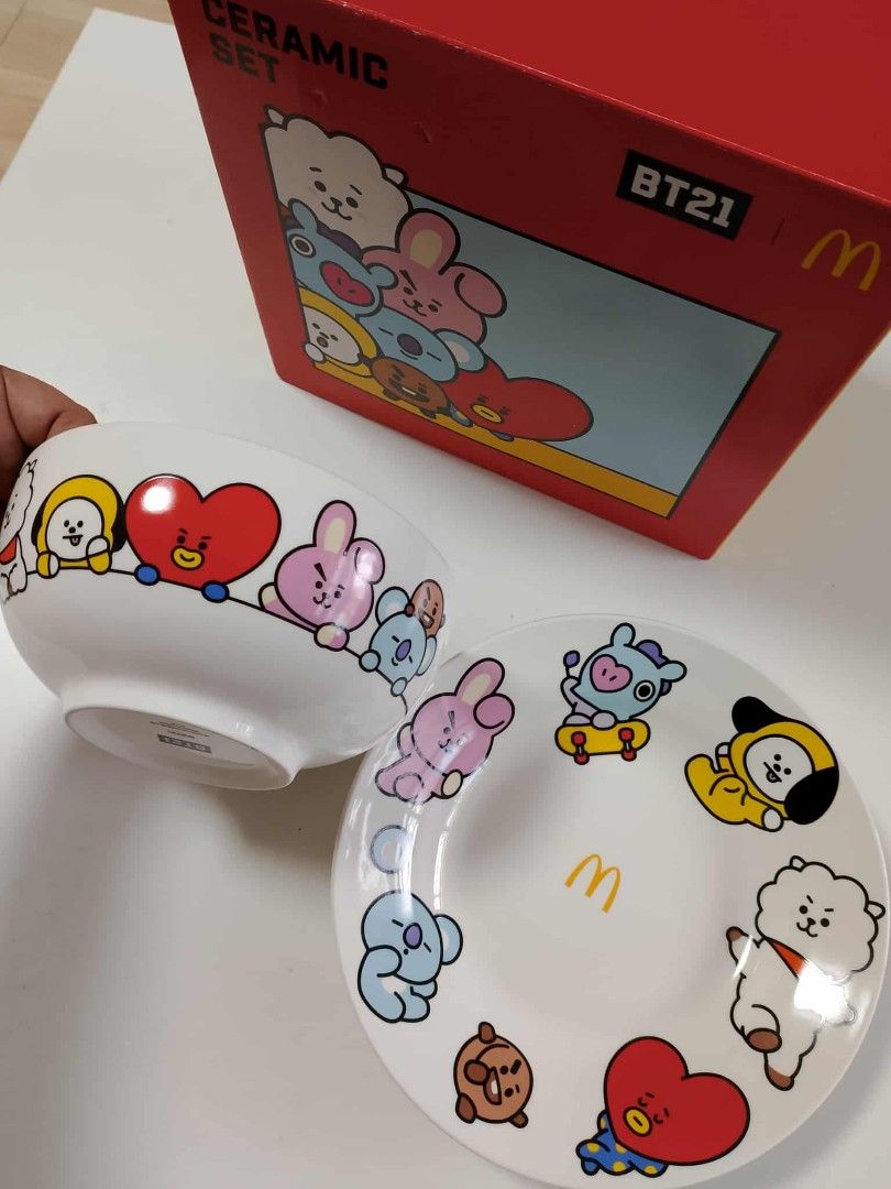 BT21 Ceramic Set (McDonalds Singapore) (Category: Character Goods) located in Valenzuela. Submitted by yoshi5 (Listing ID 1374183036, Image 2). Description: -2-pc set (without the coffee mug) -bought from McDonalds Singapore -Singapore exclusive -limited edition (2023) -with box.