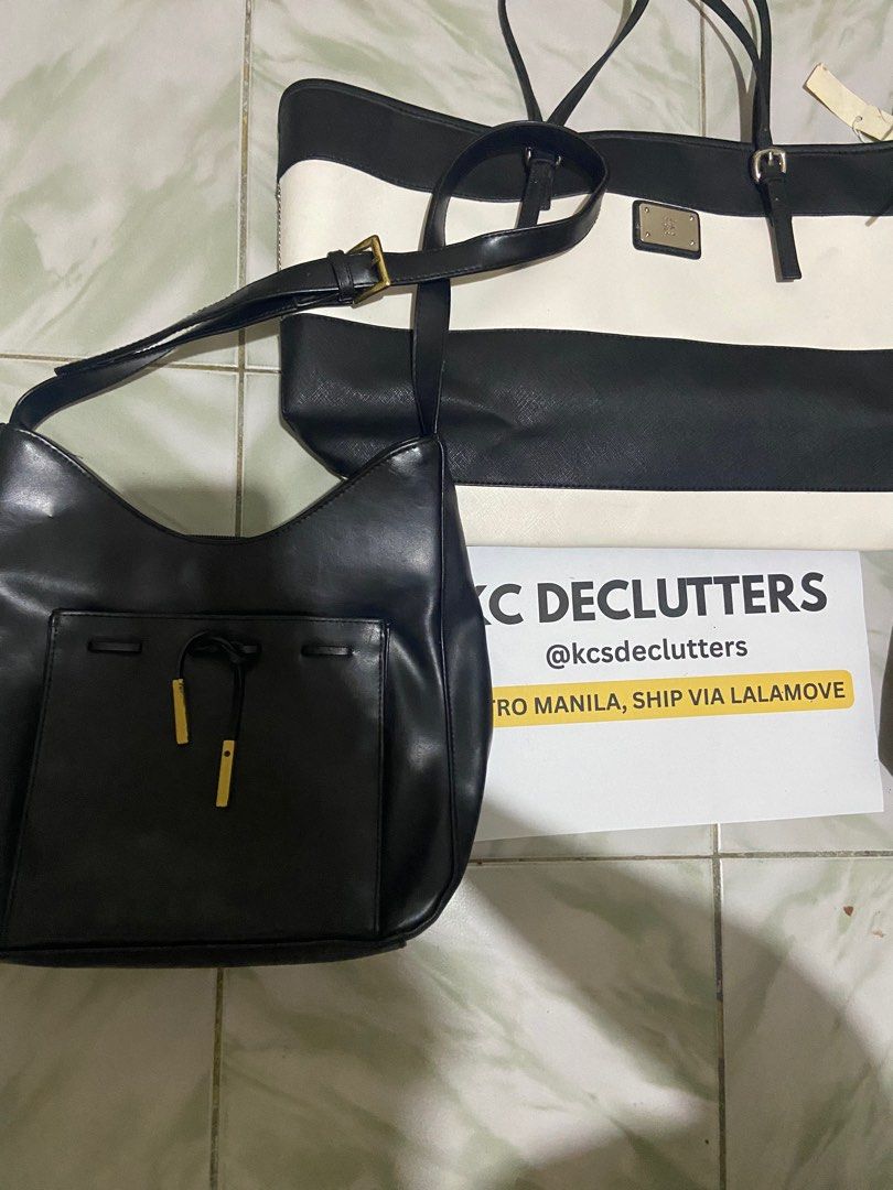 BUNDLED BAGS FROM US (Category: Tote Bags) located in Quezon City. Submitted by kcsdeclutters (Listing ID 1374310641, Image 2). Description: BUNDLED BAGS FROM US ❗️GALING US BUT HINDI NAGAMIT ❗️ALL GOOD BUT SOME BAGS HAVE VERY TINY HARDWARE PAINT FADE ❗️SPACIOUS ANG TOTE BAG AND THE CROSSBODY BAGS AS WELL ❗️SHIPMENT VIA LALAMOVE, SPEE CHECKOUT (SHIPPING FEE TO BE SHOULDERED BY THE BUYER).
