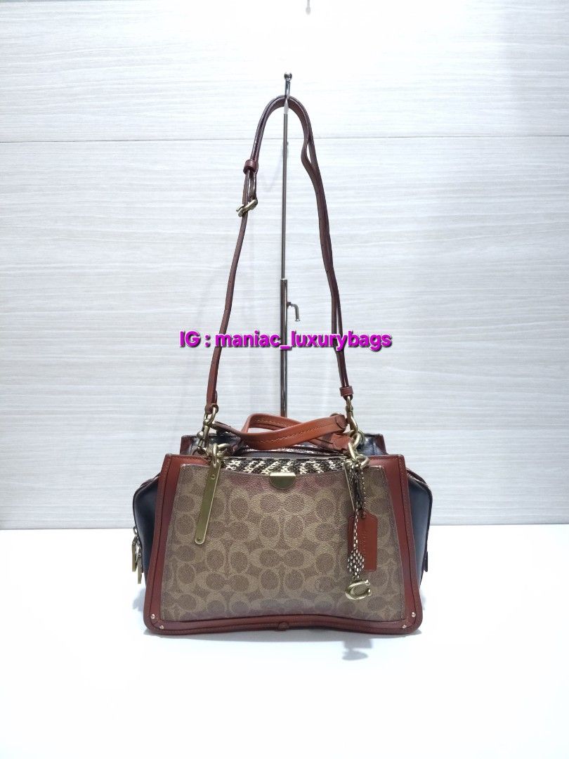 Coach 38846 Dreamer In Signature Canvas With Snakeskin Detail