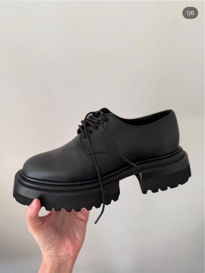 COS • Chunky Derby Shoes (Category: Heels) located in San Juan City. Submitted by tinywaddles (Listing ID 1374236325, Image 1). Description: COS • Chunky Derby Shoes Brand New, with box Genuine Leather Size • UK 4 / 37 Php 8,000 Original Price Php 12,000 My feet/ankles are too thin for the style 😩.