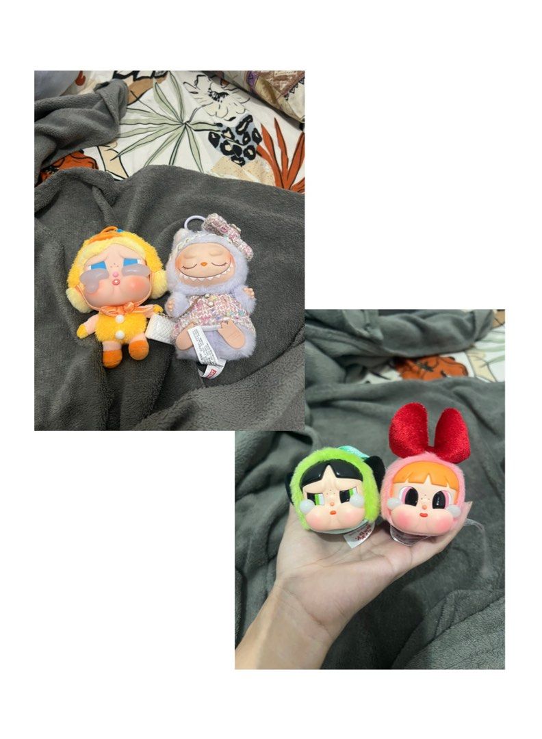 cry baby and labubu plushies (Category: Plushies & Soft Toys) located in Manila. Submitted by s1oma1 (Listing ID 1374263168, Image 1). Description: labubu zizi with free clothes - 500 (no major flaws) cry baby ppg blossom - 480 SOLD! (has a minor stain) cry baby ppg buttercup - 480 (never used display only) crying again duck - 800 (never used display only) will give less for sure buyers! loc: bulacan/mnl (depends on my sched).