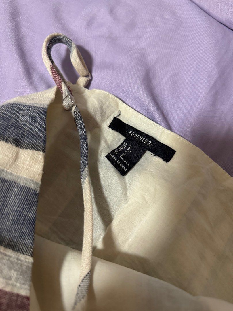 Forever 21 beige stripes coordinates (Category: Sets or Coordinates) located in Quezon City. Submitted by buhbyestuff (Listing ID 1374267836, Image 3). Description: With removable stain on skirt.