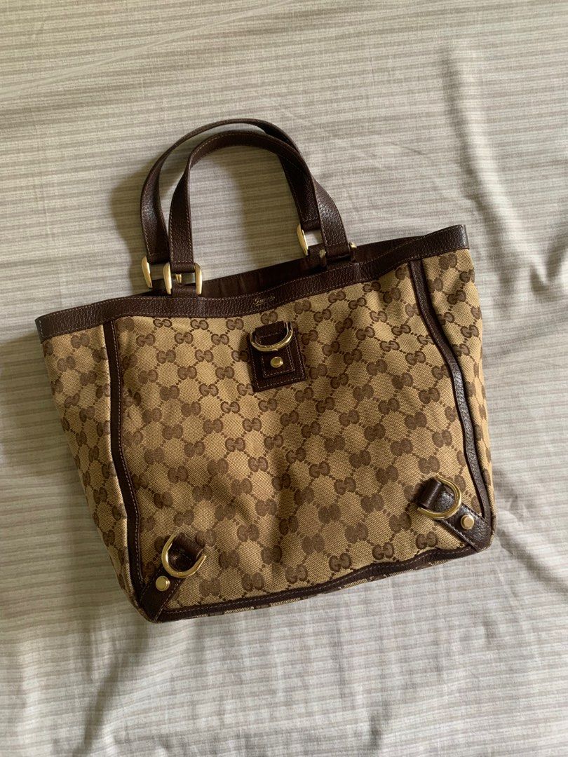 Gucci abbey D-ring tote bag mini (Category: Luxury Bags & Wallets) located in Dumaguete. Submitted by the_primitive222 (Listing ID 1374189547, Image 1). Description: Overall Condition: 8.5/10 — Excellent Pre-Owned Condition with Minor Signs of Use • Exterior: Minor signs of use. • Interior: Clean with light signs of wear. • Canvas: Light wear visible. • Leather: Gently used with minimal signs of wear. • Shape: Maintains its shape very well. • Edg