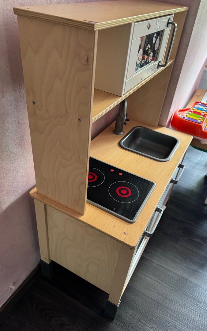 Ikea kitchen set (Category: Other Kids Furniture) located in Singapore. Submitted by yasmin_rahmatullah (Listing ID 1374157760, Image 2). Description: It’s a kitchen player which was bought from IKEA. My kids did not play with it much hence planning to sell it off instead. It’s still in good condition and can function well. (Deliver not included) *Price is Negotiable .