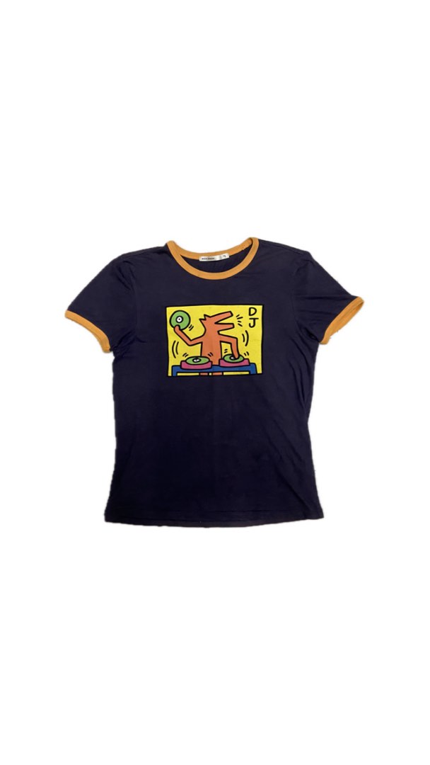 Keith haring ringer tee, Men's Fashion, Muslim Wear, Tops on Carousell