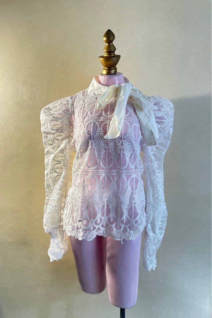 Lace puff long sleeve white (Category: Others Tops) located in Quezon City. Submitted by plines (Listing ID 1374171307, Image 2). Description: .